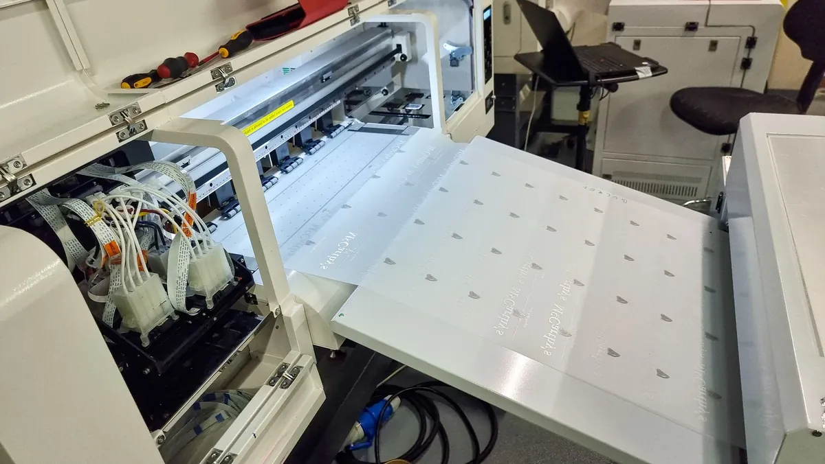 A close-up of the DTF printer