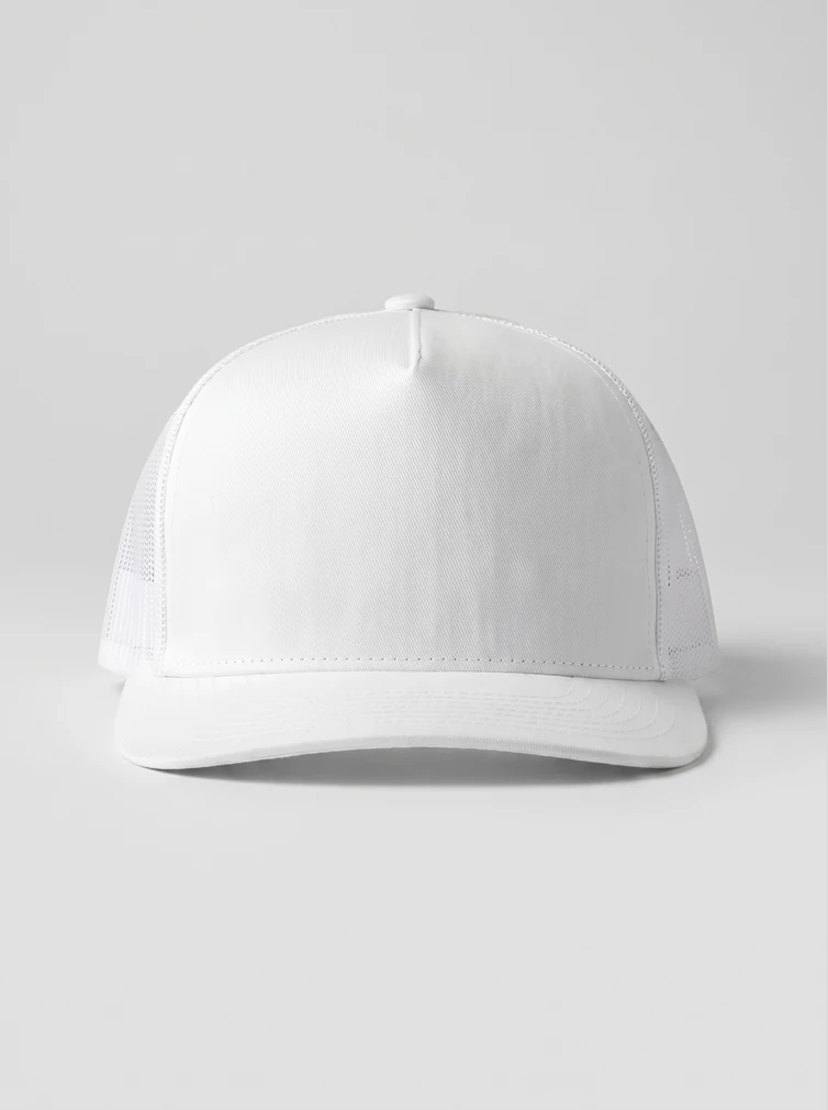 Kšiltovka trucker „Rapper“ Atlantis Headwear Rapper Cotton, bílá, připravená k potisku