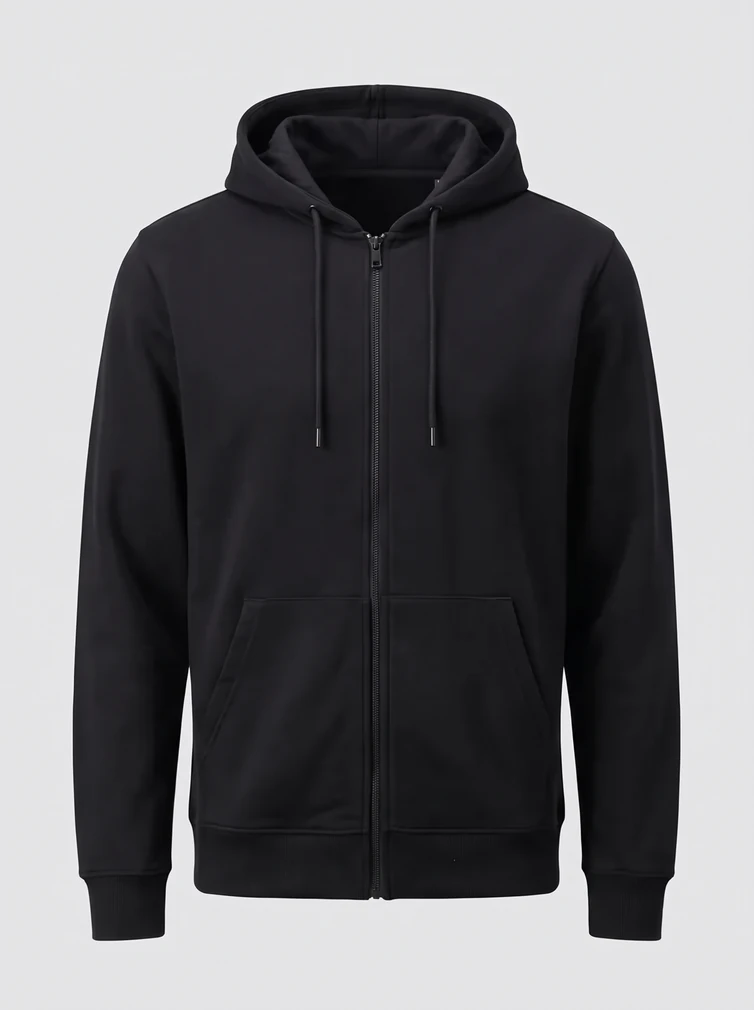 Zip hoodie (unisex), Kariban K479, black, ready to print