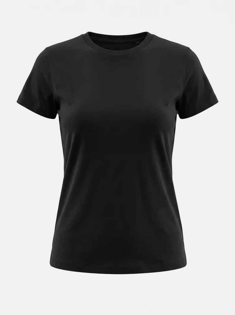 Women's T-shirt, Malfini Basic 134, black, ready to print